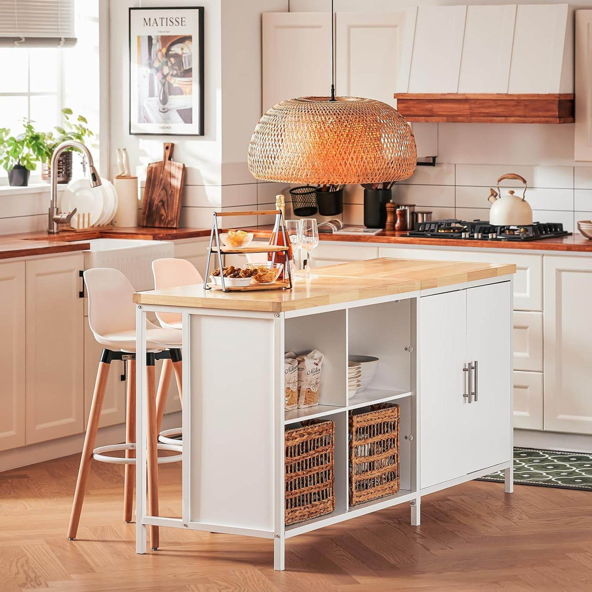 Kücheninsel | Sideboard | Küchenschrank | Kommode | Bartisch | Weiss-Natur - Palo24