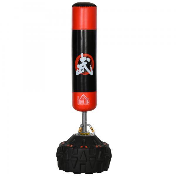 Standboxsack Erwachsene Freistehender Boxtrainingsgerät mit Saugfuß Schwarz+Rot - Palo24
