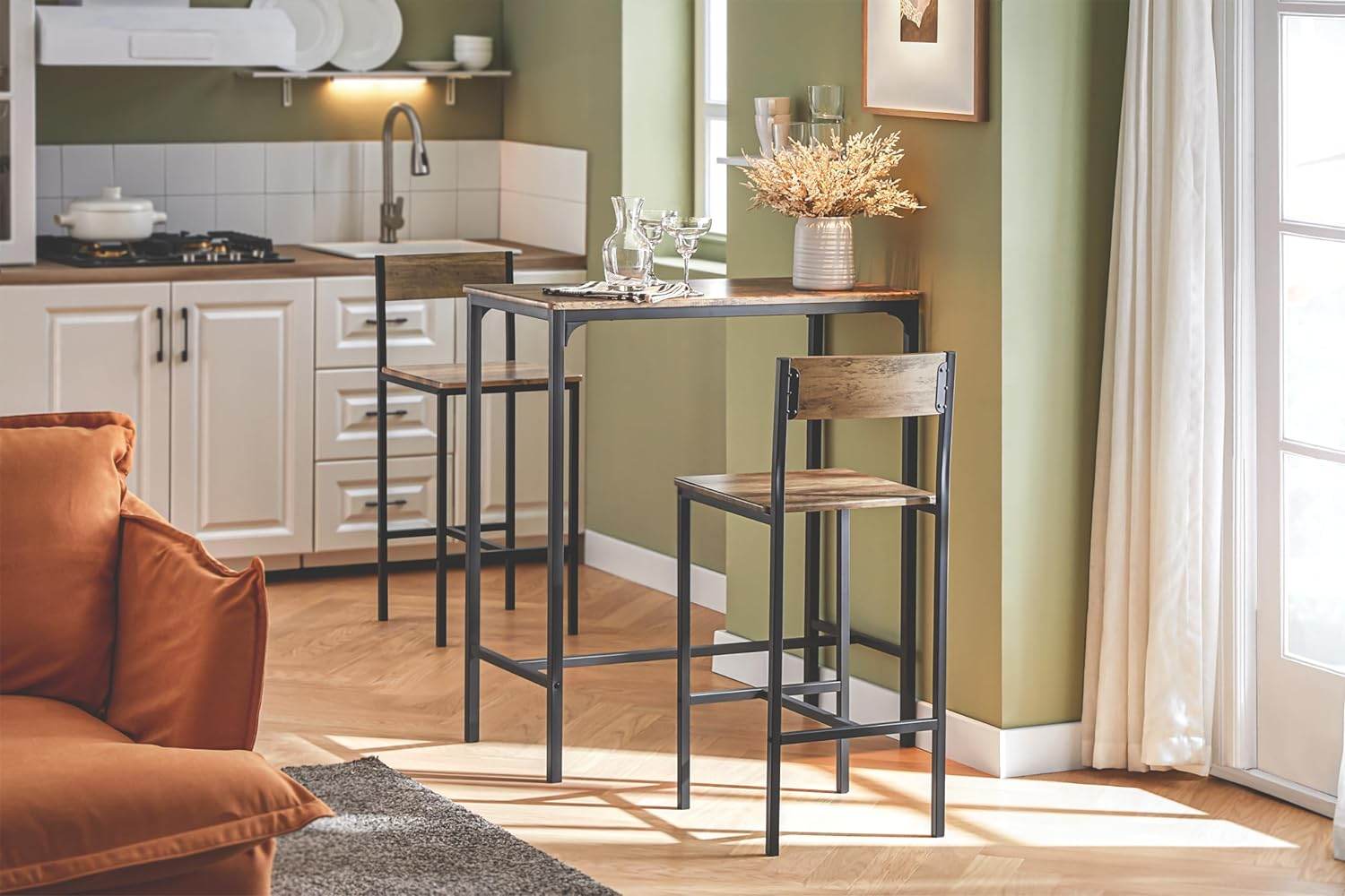 Bartisch mit 2 Hockern | Bartisch set | 3-teilig | OGT03-XL - Palo24