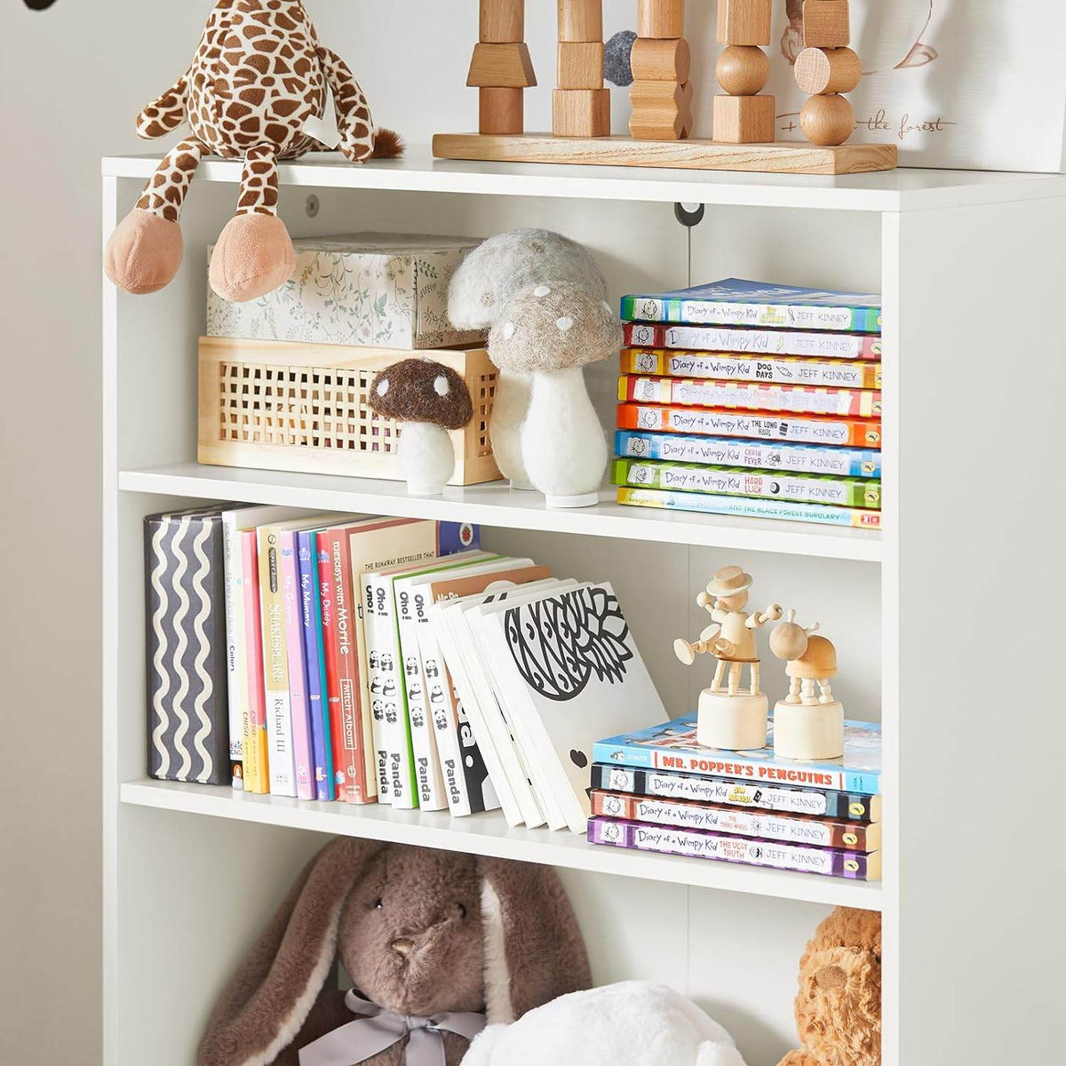 Kinderregal mit Boxen | Spielzeugregal | Bücherregal für Kinder | KMB68-W - Palo24