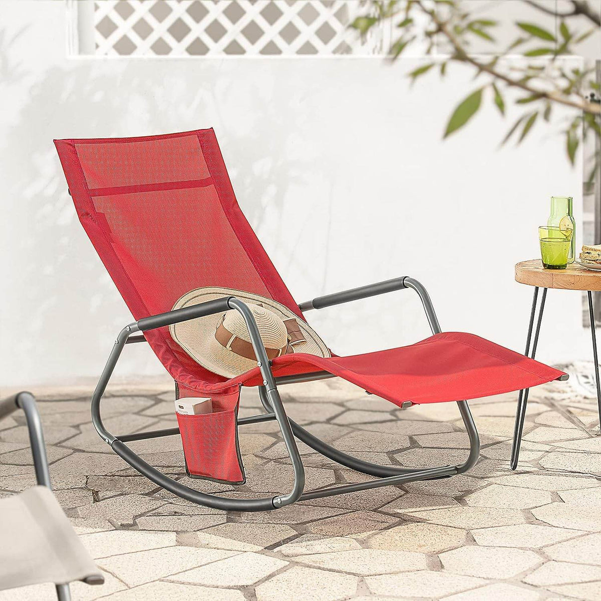 Gartenliege | Sonnenliege | Schaukelliege Rot | OGS47-R - Palo24