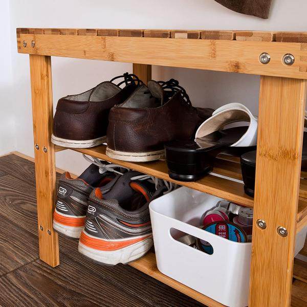 Schuhregal | Sitzbank schmal | Breit 50cm Bambus - Palo24