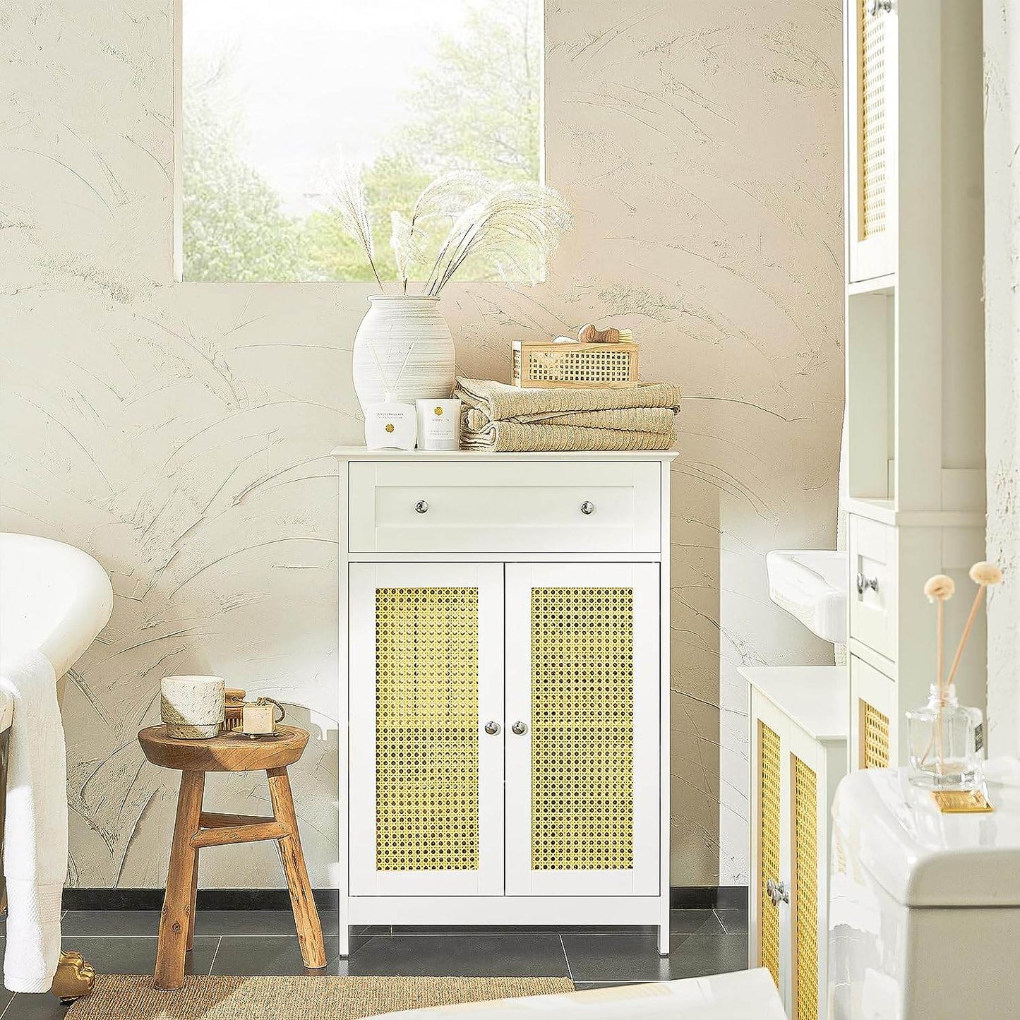 Badkommode mit 1 Schublade | Badzimmerschrank | Sideboard | Gelb | BZR120-W - Palo24