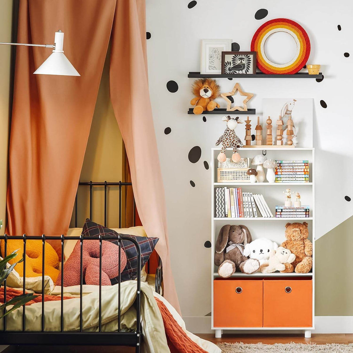 Kinderregal mit Boxen | Spielzeugregal | Bücherregal für Kinder | KMB68-W - Palo24