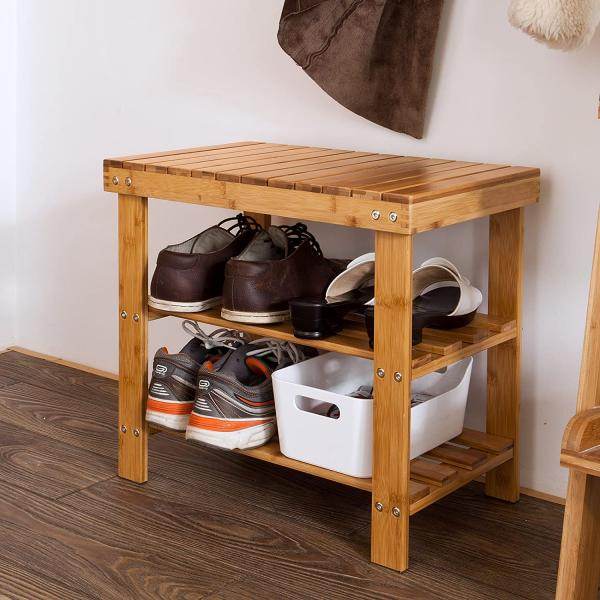 Schuhregal | Sitzbank schmal | Breit 50cm Bambus - Palo24