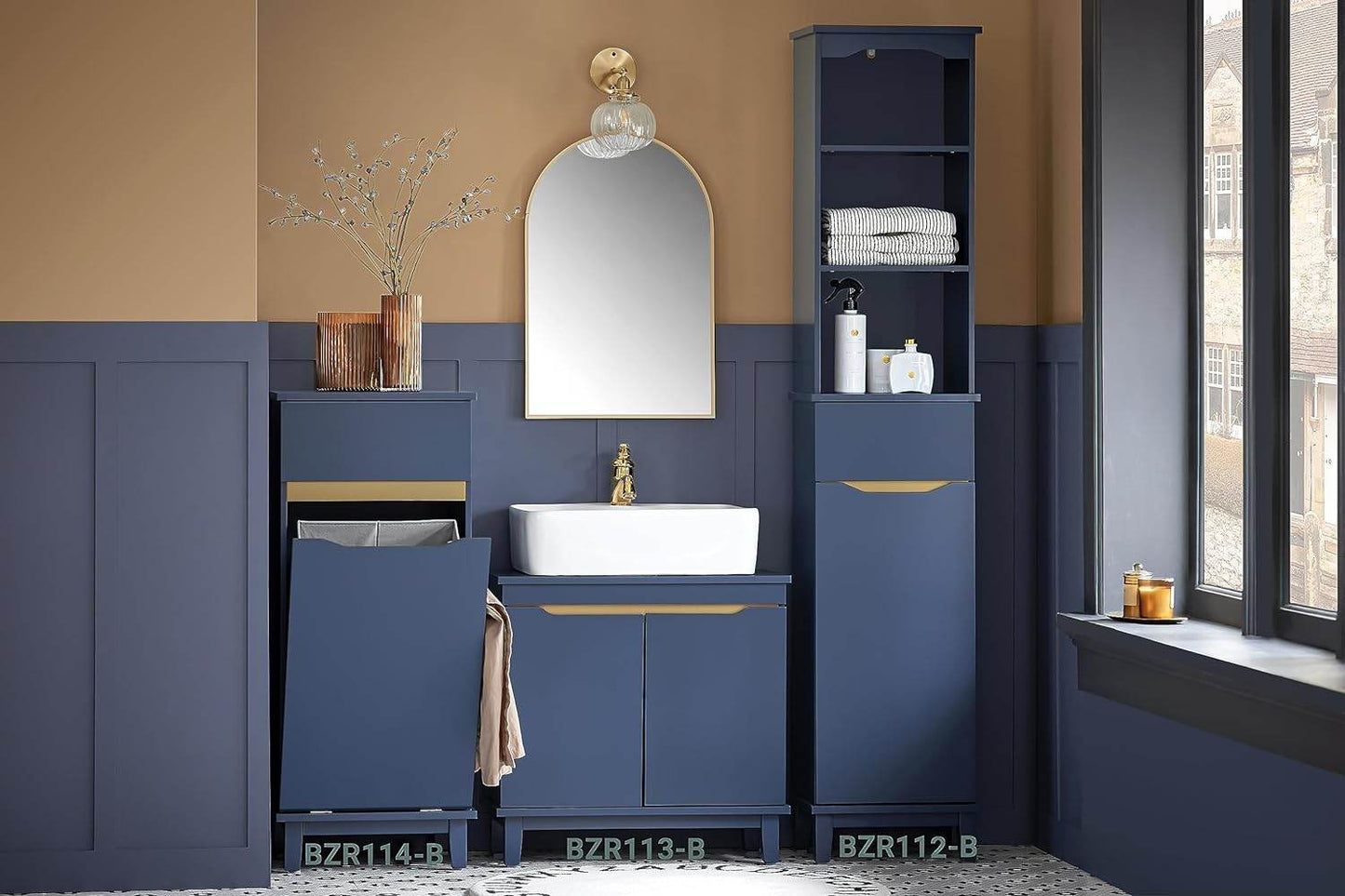 Waschbeckenunterschrank | Badschrank | Waschtisch | Blau | BZR113-B - Palo24