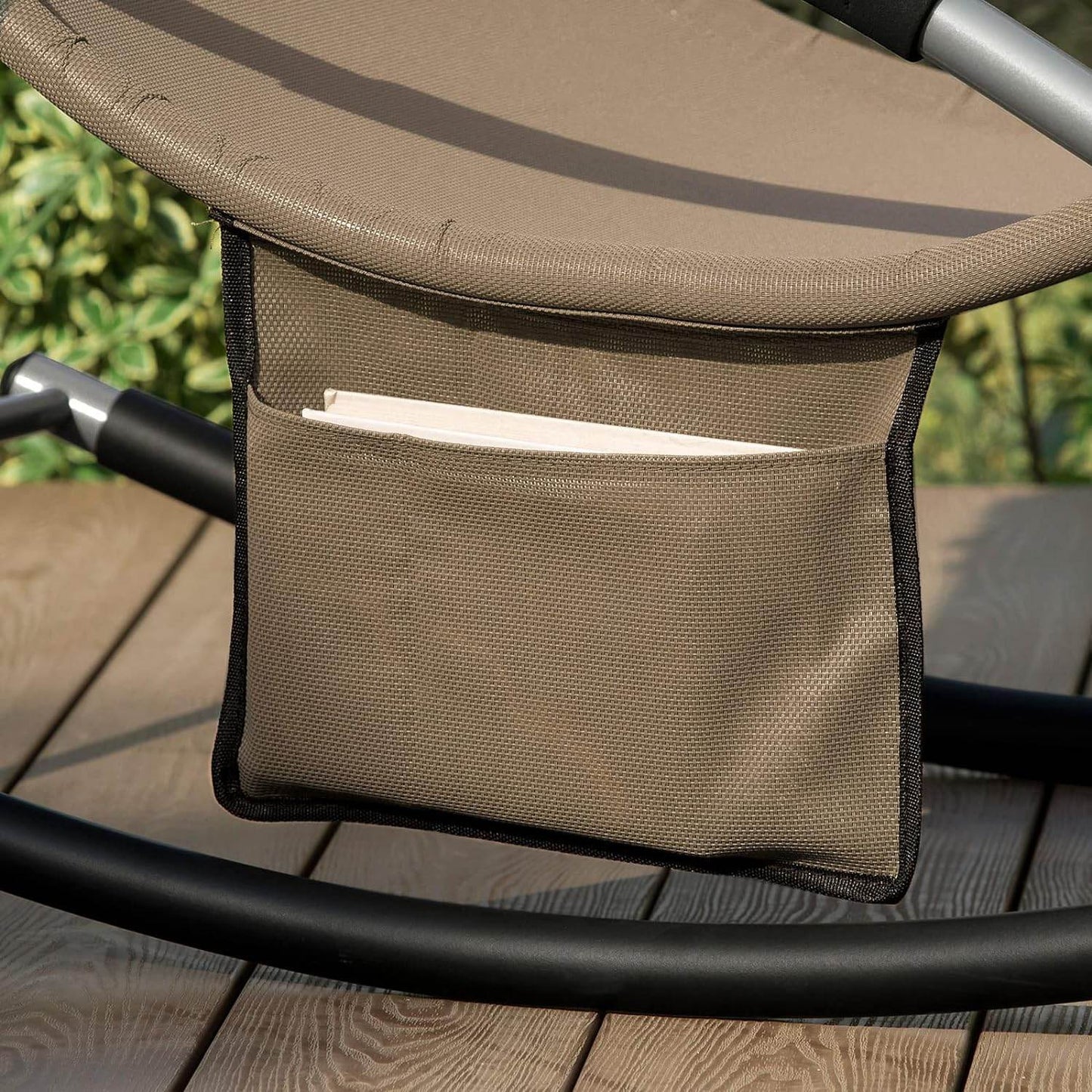 Gartenliege | Sonnenliege mit Tasche | Liegestuhl braun | OGS28-BR - Palo24