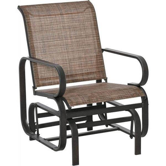 Schaukelstuhl Gartenstuhl Relaxstuhl Gartenschaukel outdoor für Terrasse Texteline Braun - Palo24