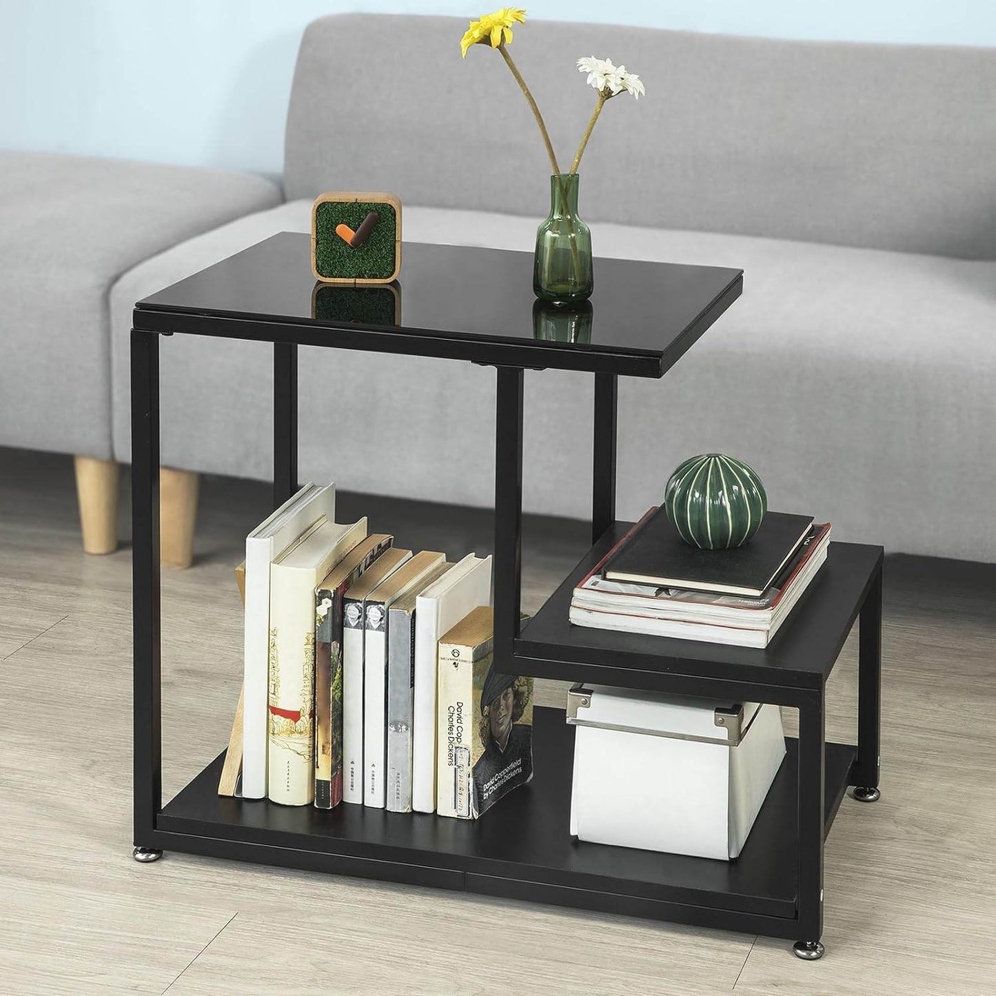 Beistelltisch | Glastisch | Couchtisch Schwarz | FBT65-SCH - Palo24