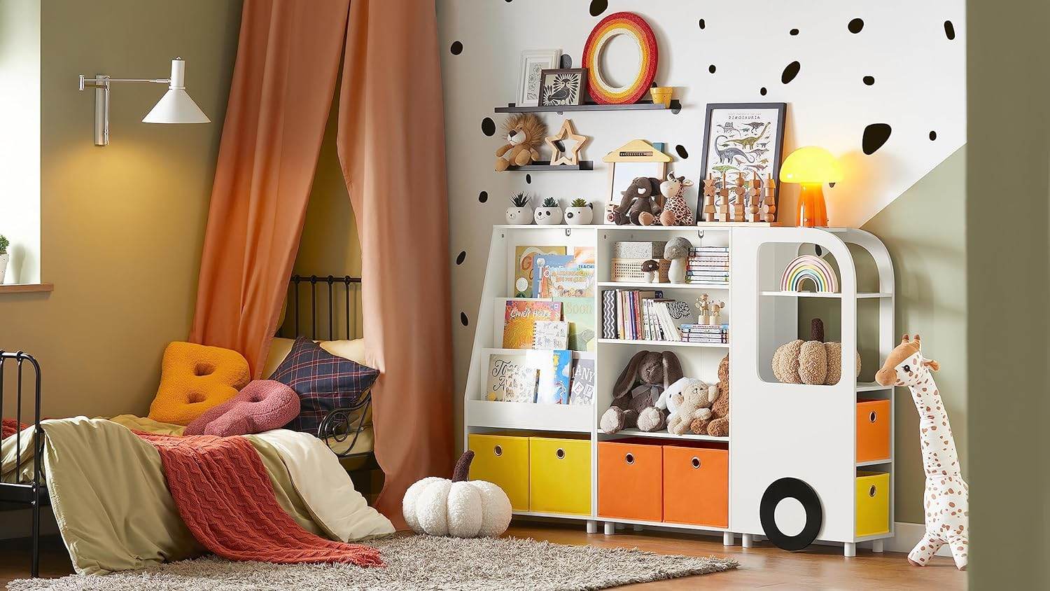 Kinderregal mit Boxen | Spielzeugregal | Bücherregal für Kinder | KMB68-W - Palo24