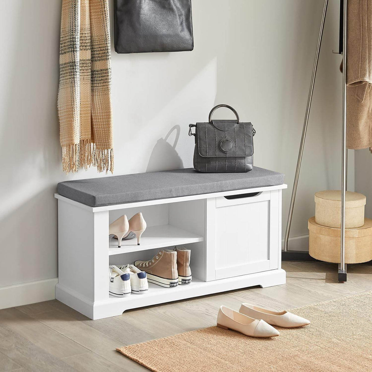 Garderobenbank | Sitzbank | Schuhbank Weiss FSR84-W - Palo24