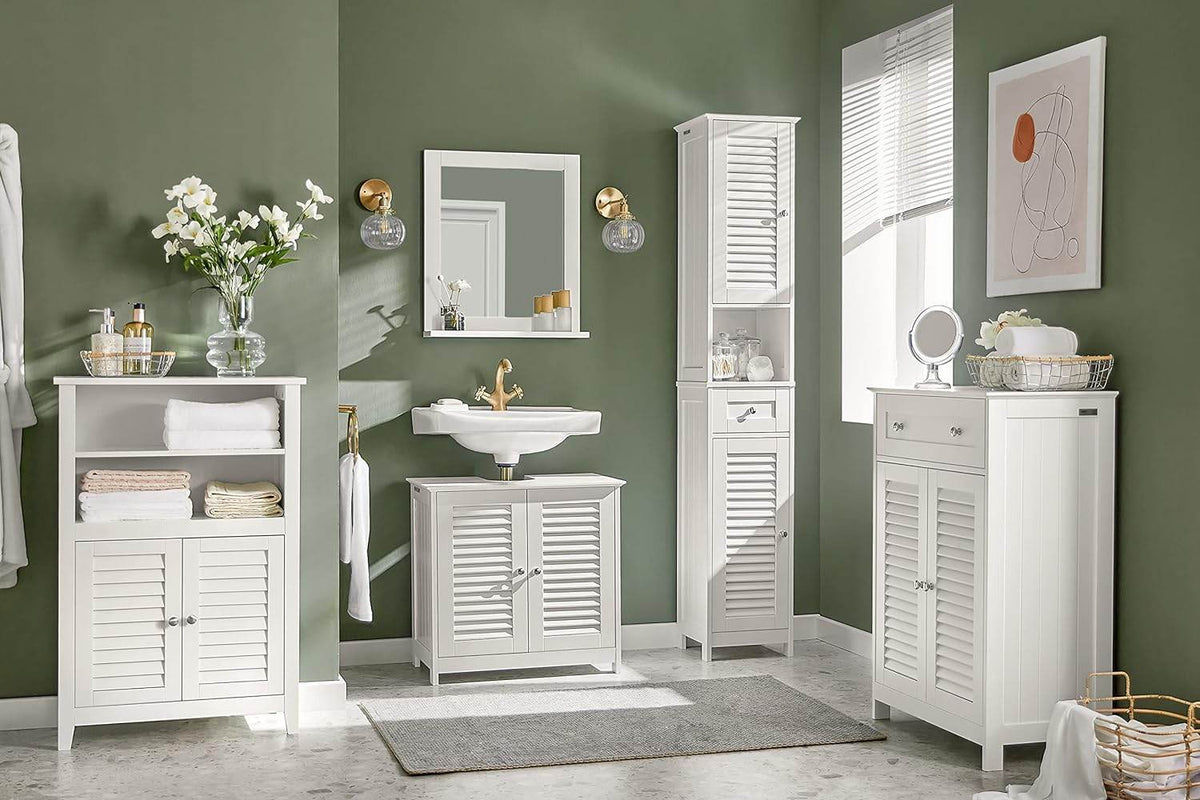 Waschbeckenunterschrank | Badezimmerunterschrank Weiss FRG237-II-W - Palo24