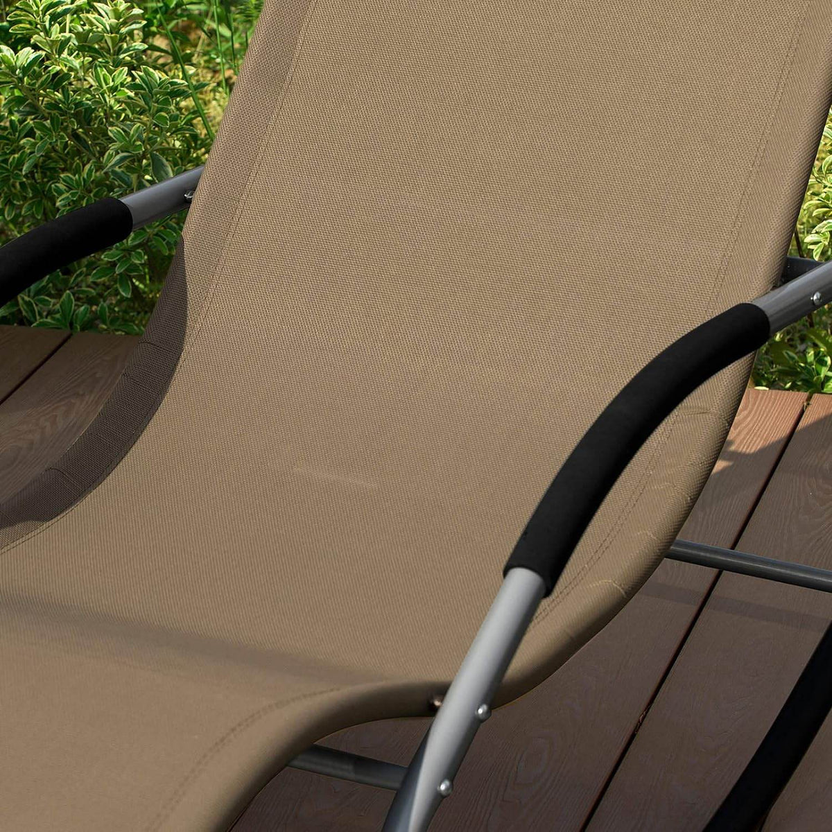 Gartenliege | Sonnenliege mit Tasche | Liegestuhl braun | OGS28-BR - Palo24