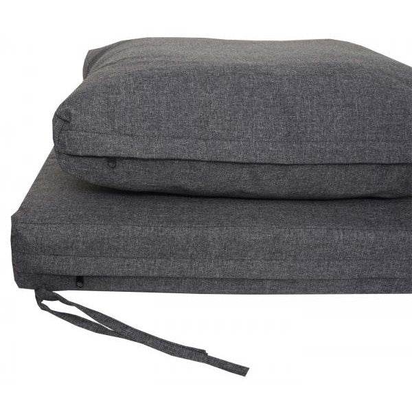 Garten Garnitur HWC-H54b, Garnitur Sitzgruppe Garten-/Lounge-Set Sofa, Olefin Polywood Alu ~ Polster dunkelgrau - Palo24