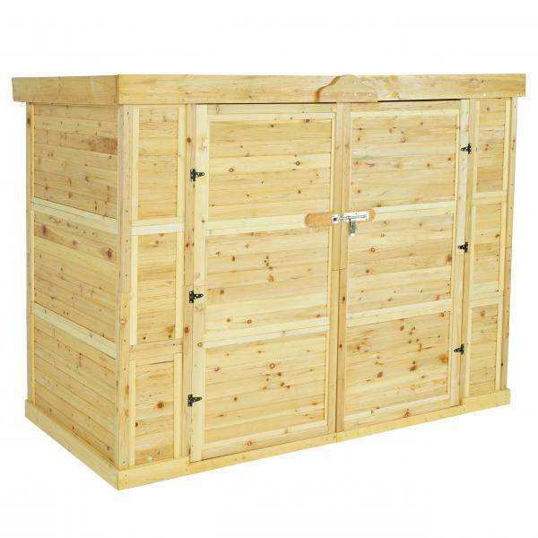 2er-Fahrradgarage Fahrradbox Gerätehaus, abschliessbar MVG-zertifiziert 155x205x107cm ~ braun - Palo24
