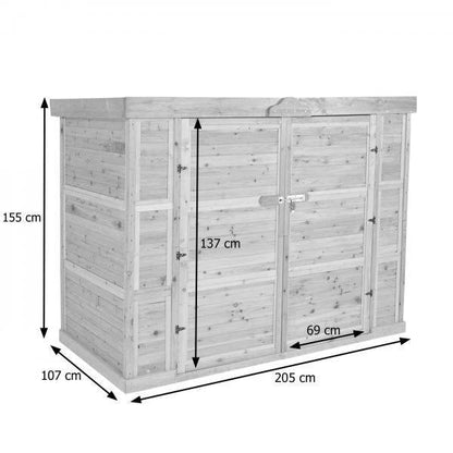 2er-Fahrradgarage Fahrradbox Gerätehaus, abschliessbar MVG-zertifiziert 155x205x107cm ~ braun - Palo24