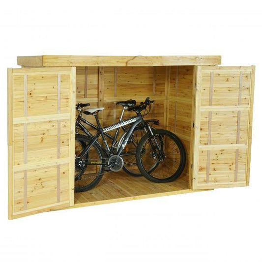 2er-Fahrradgarage Fahrradbox Gerätehaus, abschliessbar MVG-zertifiziert 155x205x107cm ~ braun - Palo24