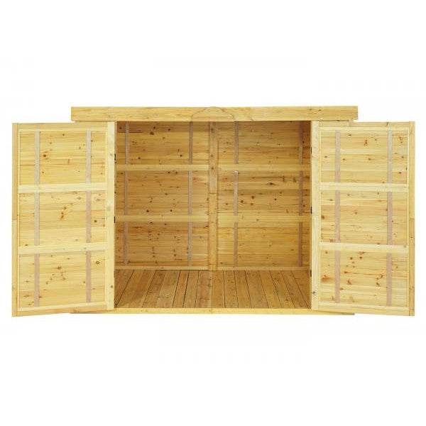 2er-Fahrradgarage Fahrradbox Gerätehaus, abschliessbar MVG-zertifiziert 155x205x107cm ~ braun - Palo24