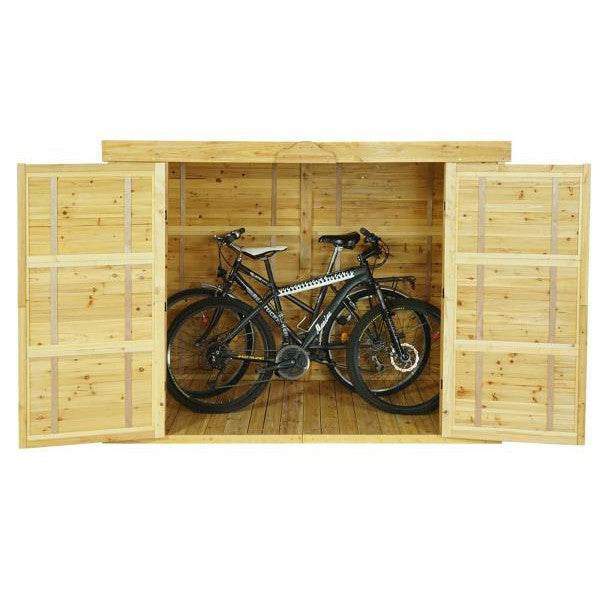 2er-Fahrradgarage Fahrradbox Gerätehaus, abschliessbar MVG-zertifiziert 155x205x107cm ~ braun - Palo24
