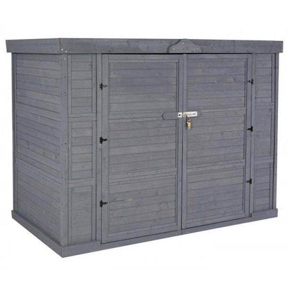 2er-Fahrradgarage HWC-H63b, Fahrradbox Geräteschuppen Gerätehaus, abschließbar MVG-zertifiziert 155x205x107cm ~ grau - Palo24