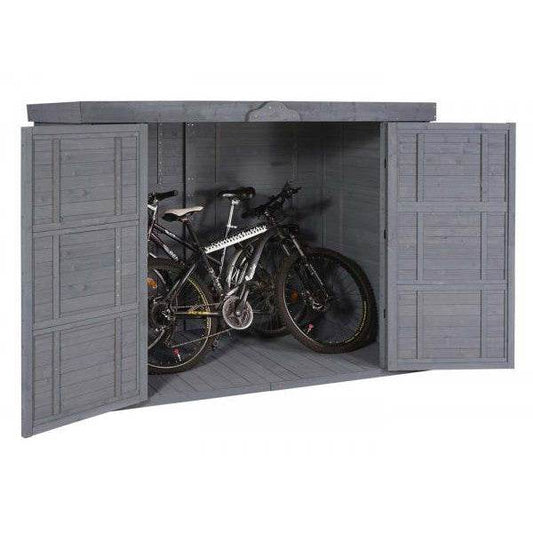 2er-Fahrradgarage HWC-H63b, Fahrradbox Geräteschuppen Gerätehaus, abschließbar MVG-zertifiziert 155x205x107cm ~ grau - Palo24