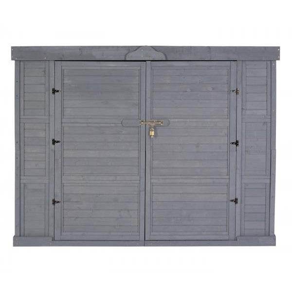 2er-Fahrradgarage HWC-H63b, Fahrradbox Geräteschuppen Gerätehaus, abschließbar MVG-zertifiziert 155x205x107cm ~ grau - Palo24