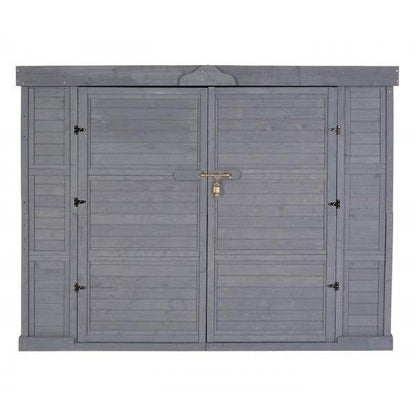2er-Fahrradgarage HWC-H63b, Fahrradbox Geräteschuppen Gerätehaus, abschließbar MVG-zertifiziert 155x205x107cm ~ grau - Palo24