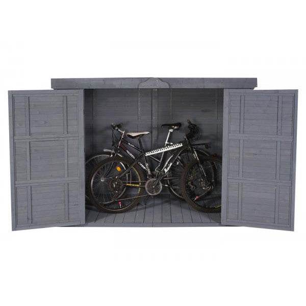 2er-Fahrradgarage HWC-H63b, Fahrradbox Geräteschuppen Gerätehaus, abschließbar MVG-zertifiziert 155x205x107cm ~ grau - Palo24