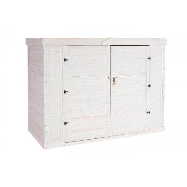 2er-Fahrradgarage HWC-H63b, Fahrradbox Gerätehaus, abschließbar MVG-zertifiziert 155x205x107cm ~ weiss - Palo24