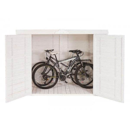 2er-Fahrradgarage HWC-H63b, Fahrradbox Gerätehaus, abschließbar MVG-zertifiziert 155x205x107cm ~ weiss - Palo24