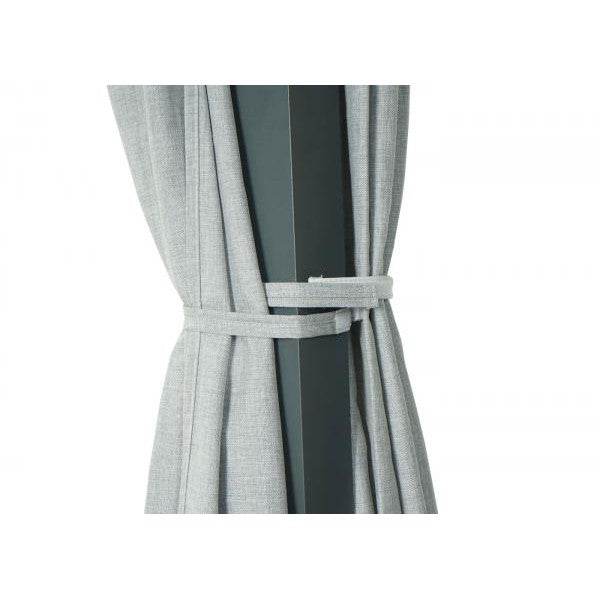 Lounge-Gartenliege Sonnenliege inkl. Abdeckhaube Bali-Liege Doppelliege, 10cm-Polster Olefin Alu ~ grau - Palo24