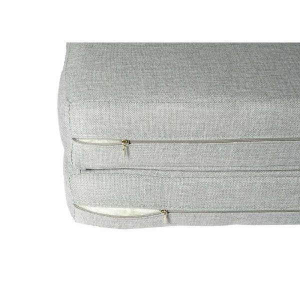 Lounge-Gartenliege Sonnenliege inkl. Abdeckhaube Bali-Liege Doppelliege, 10cm-Polster Olefin Alu ~ grau - Palo24