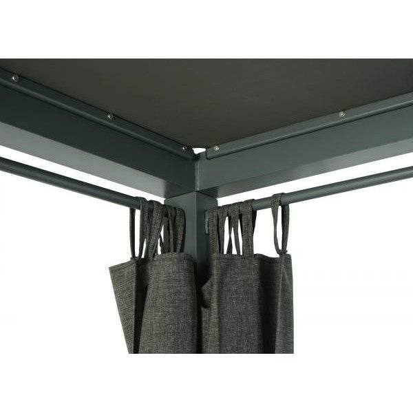 Lounge-Gartenliege HWC-J66, Sonnenliege inkl. Abdeckhaube Bali-Liege Doppelliege, 10cm-Polster Olefin Alu ~ anthrazit - Palo24