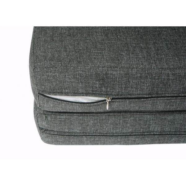 Lounge-Gartenliege XL Sonnenliege Bali-Liege Doppelliege Outdoor-Bett, 10cm-Polster aus Olefin Alu ~ anthrazit - Palo24