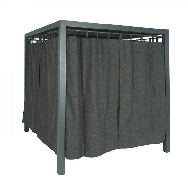 Lounge-Gartenliege XL Sonnenliege Bali-Liege Doppelliege Outdoor-Bett, 10cm-Polster aus Olefin Alu ~ anthrazit - Palo24
