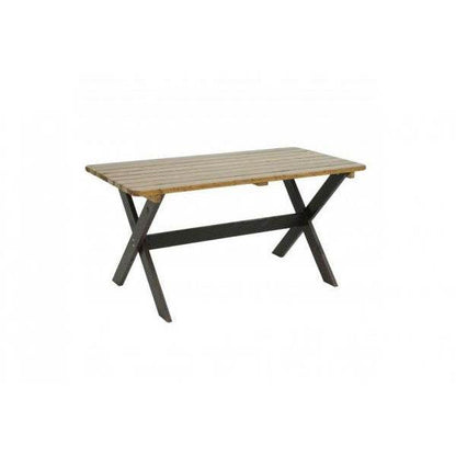 Gartentisch Holztisch, Massiv-Holz MVG-zertifiziert 149cm ~ braun, Kiefer dunkelbraun - Palo24
