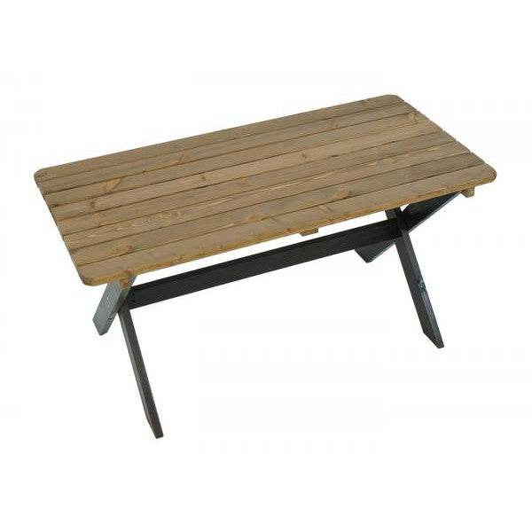 Gartentisch Holztisch, Massiv-Holz MVG-zertifiziert 149cm ~ braun, Kiefer dunkelbraun - Palo24