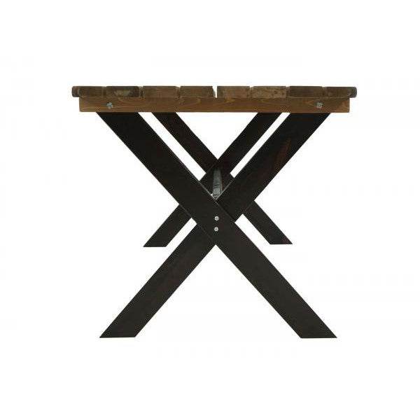 Gartentisch Holztisch, Massiv-Holz MVG-zertifiziert 149cm ~ braun, Kiefer dunkelbraun - Palo24