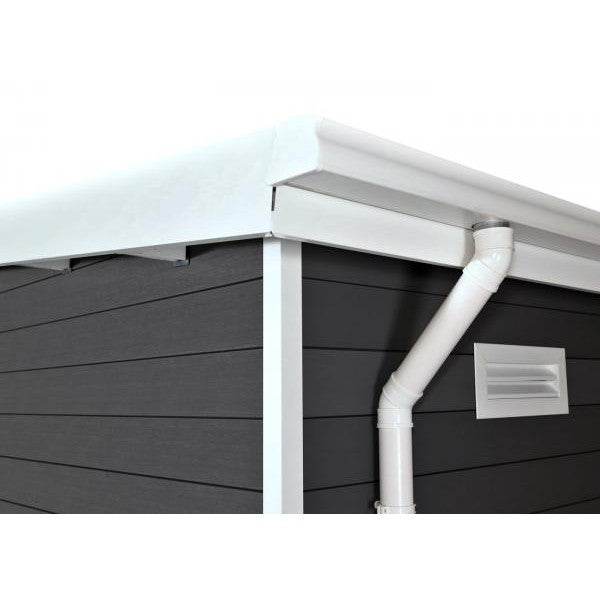 WPC Gartenhaus mit Pultdach HWC-J94, Gerätehaus Geräteschuppen, 245x366x354cm ~ graphit-weiss - Palo24