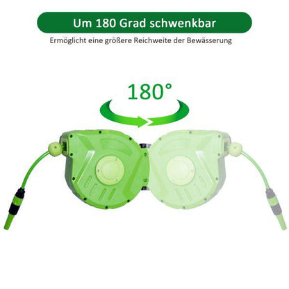 DURHAND® Schlauchtrommel Schlauchaufroller Grün L45 x B21 x H35,5cm - Palo24