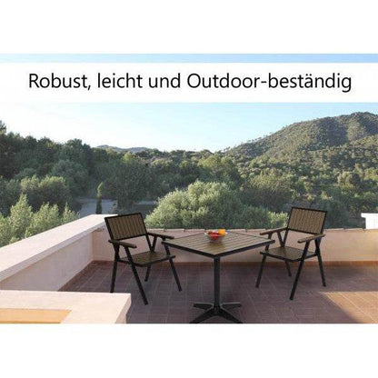 Gartentisch HWC-J95, Balkontisch Bistrotisch, Gastronomie Outdoor-Beschichtung Aluminium Polywood ~ schwarz, grau - Palo24