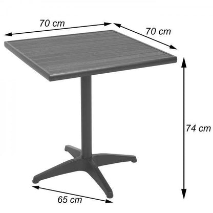 Gartentisch HWC-J95, Balkontisch Bistrotisch, Gastronomie Outdoor-Beschichtung Aluminium Polywood ~ schwarz, grau - Palo24