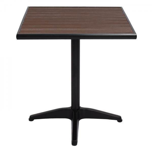 Gartentisch HWC-J95, Balkontisch Bistrotisch, Aluminium Polywood ~ schwarz, dunkelbraun - Palo24