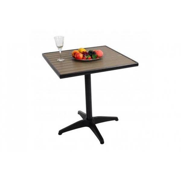 Gartentisch HWC-J95, Balkontisch Bistrotisch, Gastronomie Outdoor-Beschichtung Aluminium Polywood ~ schwarz, grau - Palo24