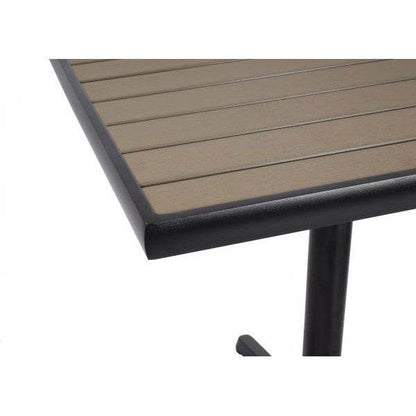 Gartentisch HWC-J95, Balkontisch Bistrotisch, Gastronomie Outdoor-Beschichtung Aluminium Polywood ~ schwarz, grau - Palo24
