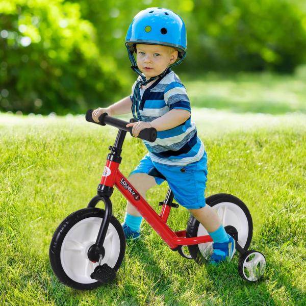Laufrad Kinderfahrrad Lauflernrad 2-in-1 Stützräder Pedale 2-5 Jahre PP Rot - Palo24