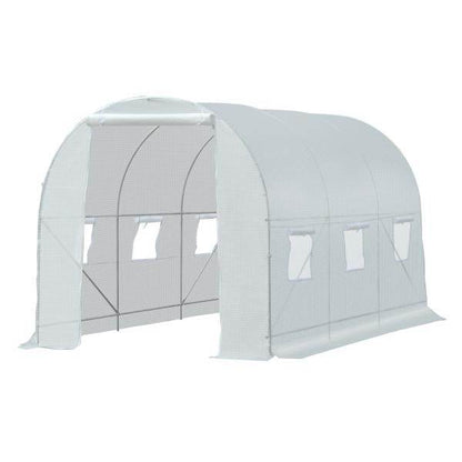 Foliengewächshaus Treibhaus begehbar mit Metallrahmen 4,45 x 2 x 2m Weiss - Palo24