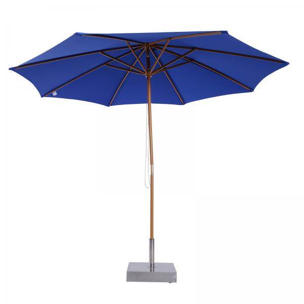 Holz Sonnenschirm 300x245cm Gartenschirm Balkonschirm Blau - Palo24