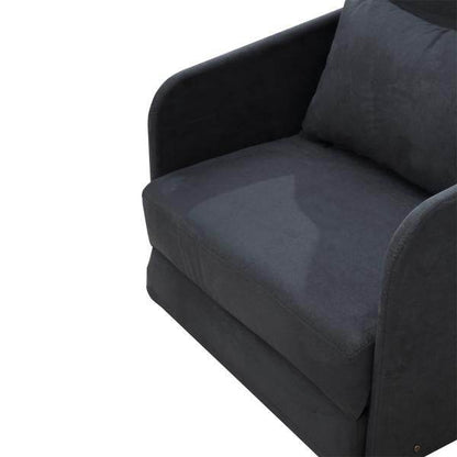 Schlafsofa Sofabett Waschbarer Bezug 2 Seitentaschen Kissen Metall Grau - Palo24