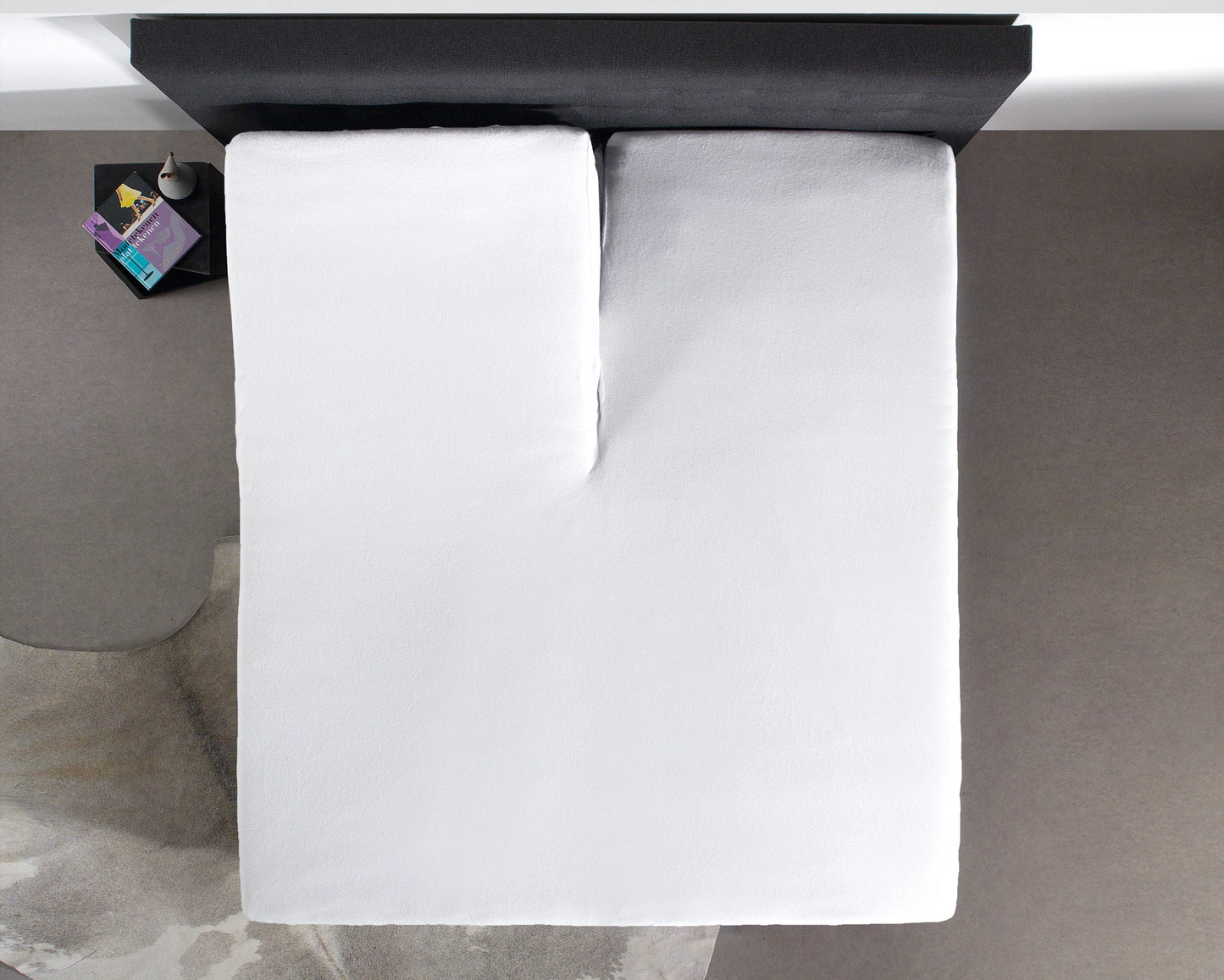 Split Topper Spannbettlaken Baumwolle Weiss